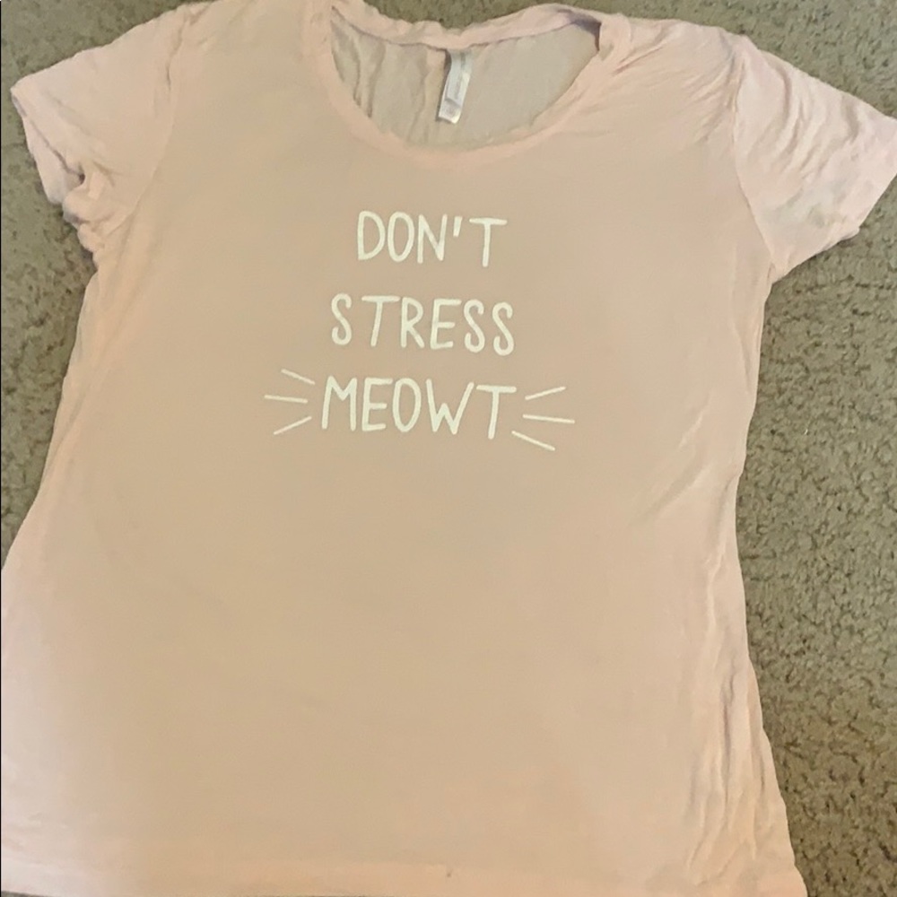 “don’t stress meowt” pink women’s M
